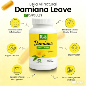 Damiana Leaf Capsules, Damiana, In Stock, Source Factory, Little Yellow Flower Capsules